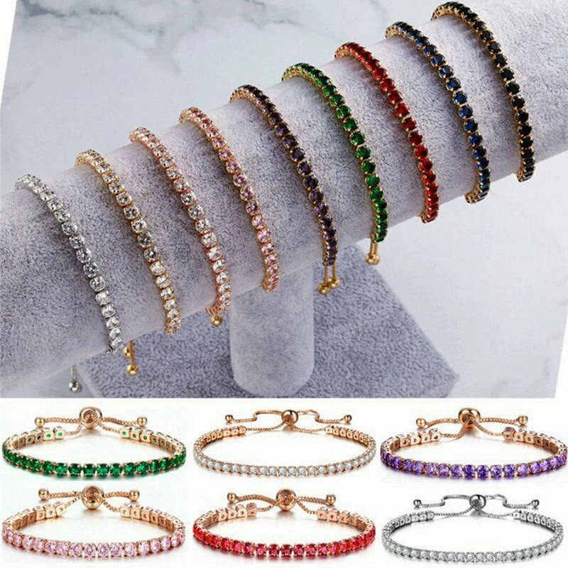 Wholesale Rhinestone Claw Chain Adjustable Single Row Full Diamond Bracelet