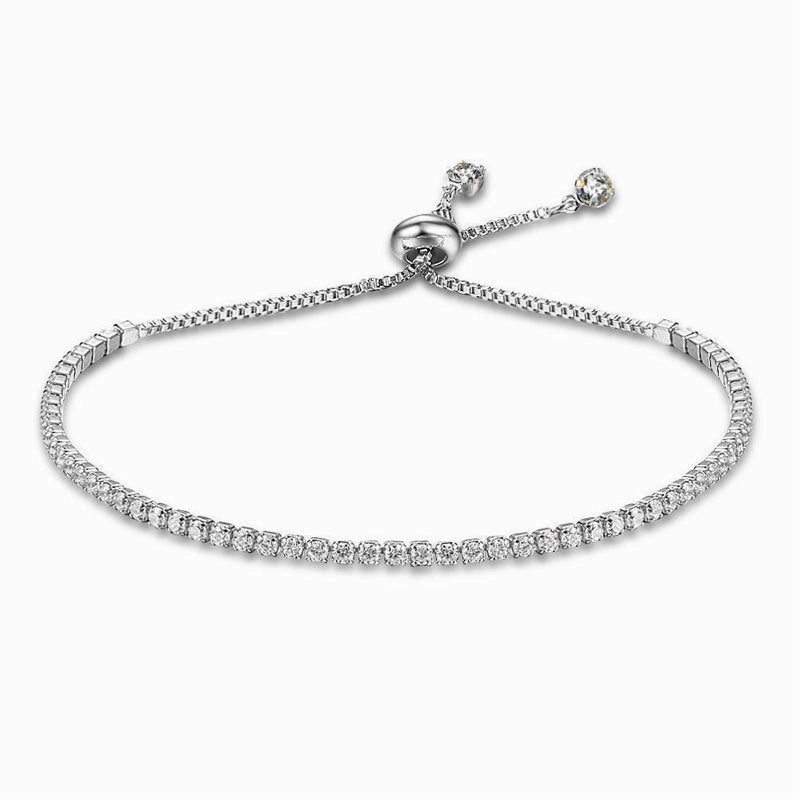 Wholesale Rhinestone Claw Chain Adjustable Single Row Full Diamond Bracelet