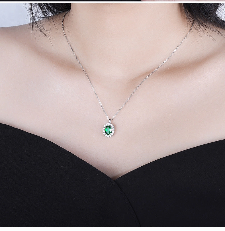 Wholesale Rhinestone Emerald Gemstone Alloy Earrings Jewelry Set