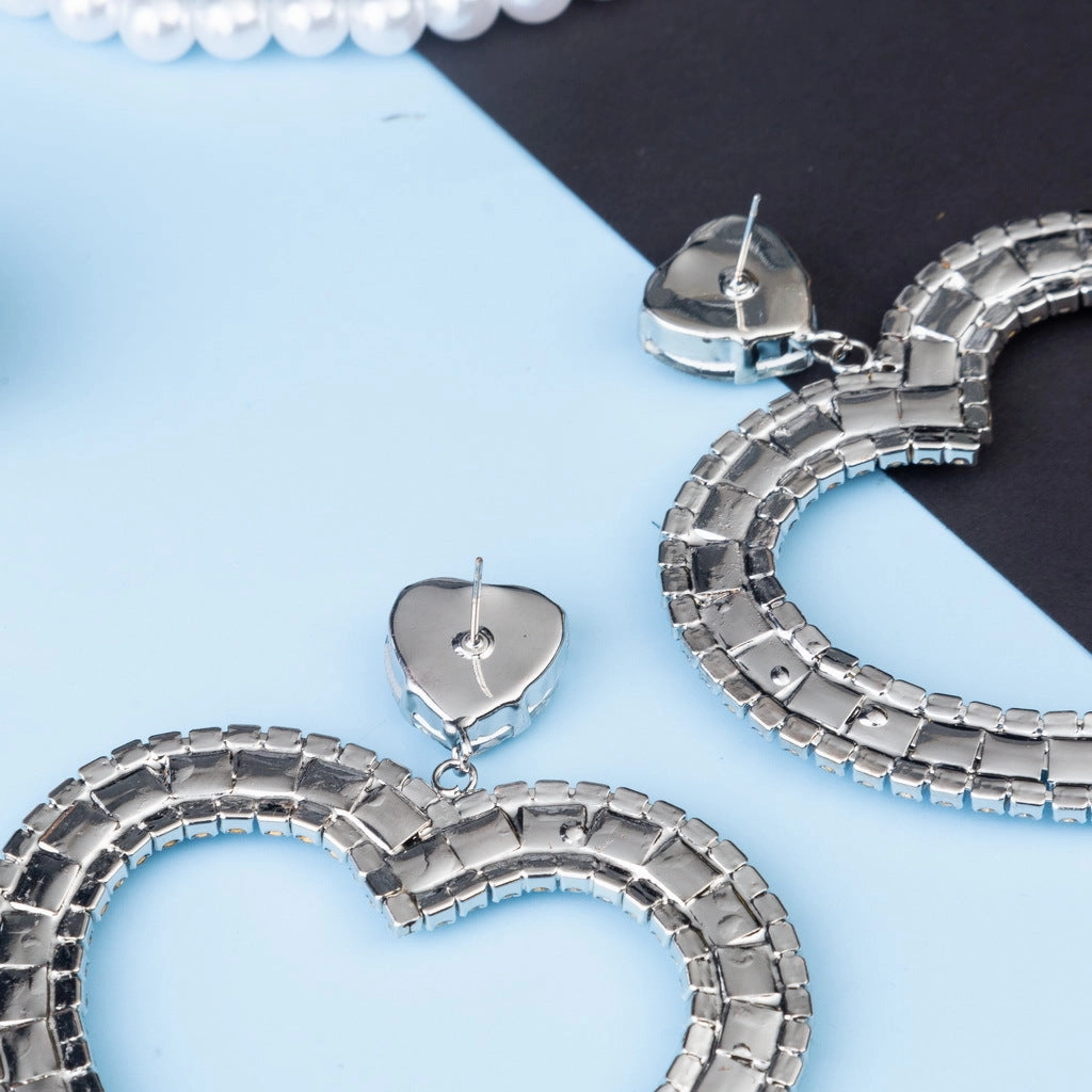 Wholesale Rhinestone Love Earrings