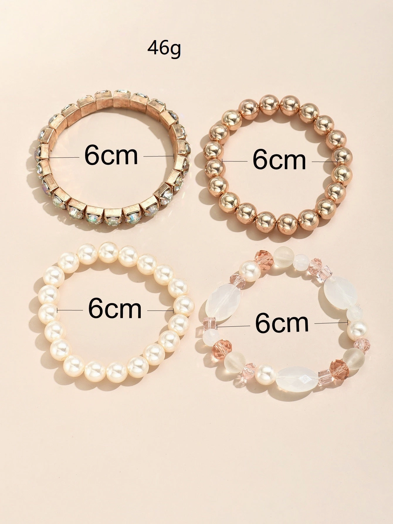 Wholesale Rhinestone Pearl Multi-layered Bracelet 4 Piece Set