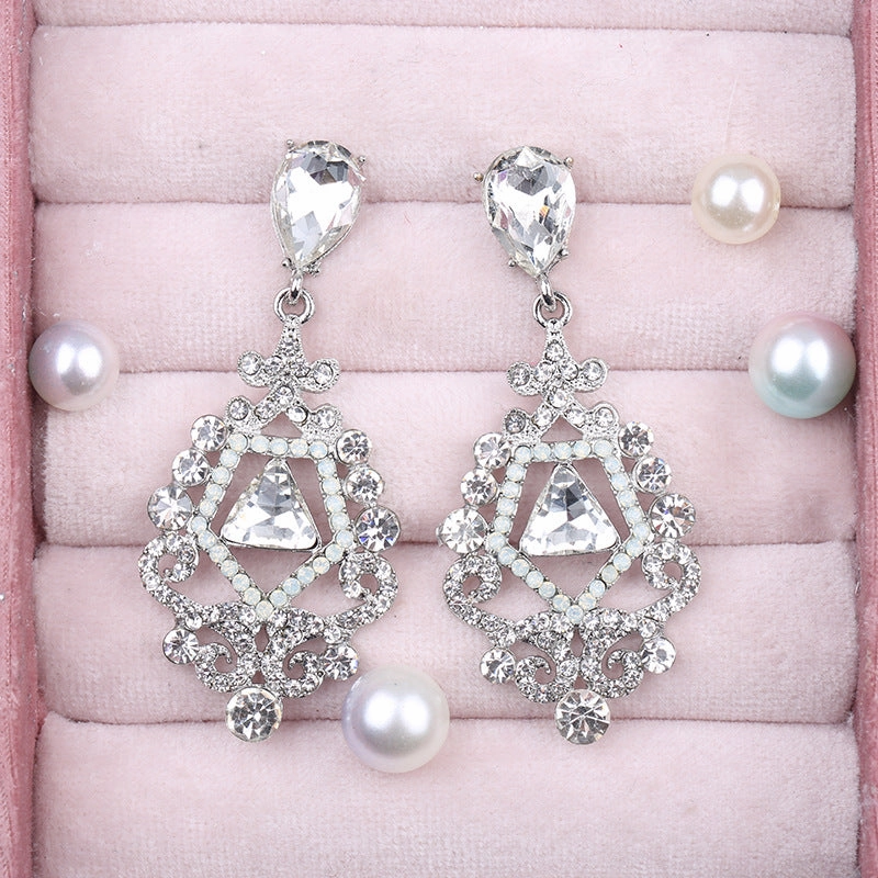 Wholesale Rhinestone Zinc Alloy Skeleton Earrings