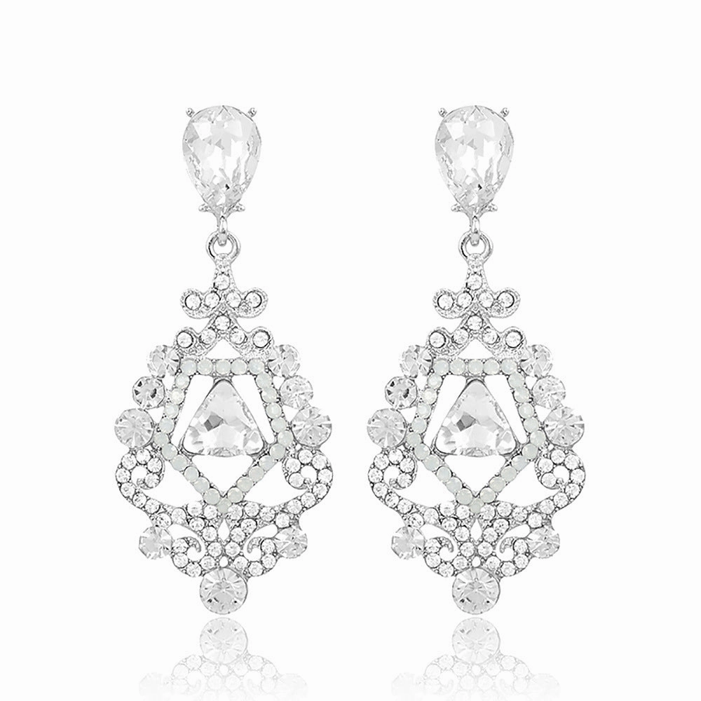 Wholesale Rhinestone Zinc Alloy Skeleton Earrings