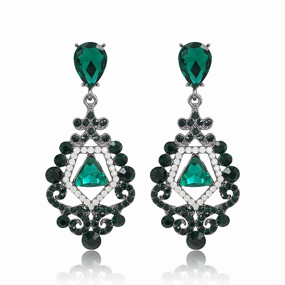 Wholesale Rhinestone Zinc Alloy Skeleton Earrings