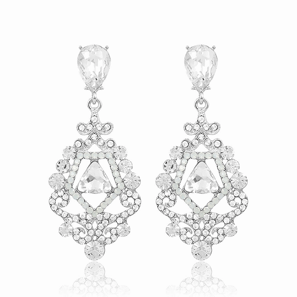 Wholesale Rhinestone Zinc Alloy Skeleton Earrings