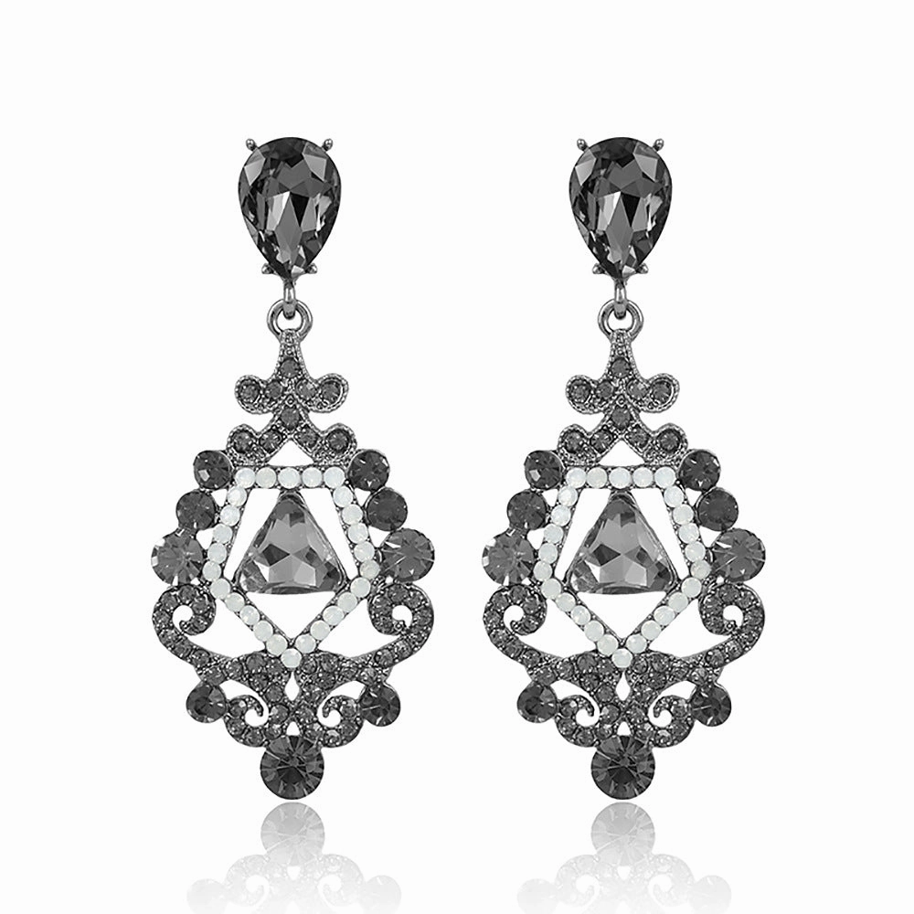 Wholesale Rhinestone Zinc Alloy Skeleton Earrings