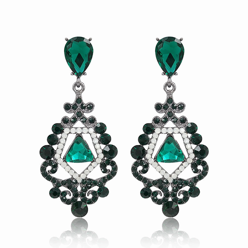 Wholesale Rhinestone Zinc Alloy Skeleton Earrings