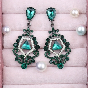 Wholesale Rhinestone Zinc Alloy Skeleton Earrings