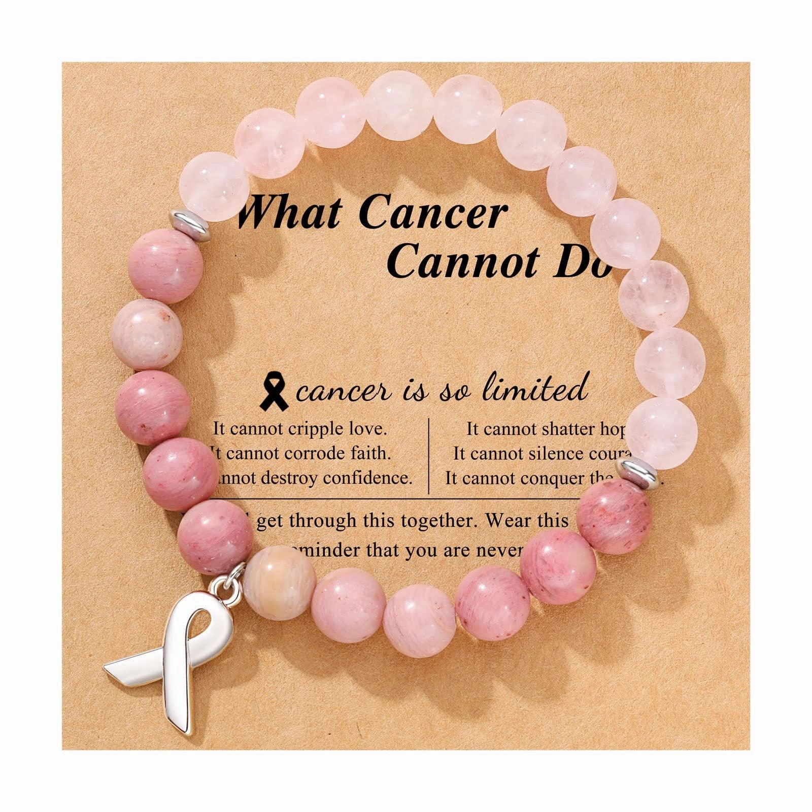 Wholesale Rhodochrosite Bow Ribbon Pendant Bracelet