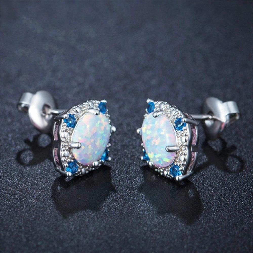 Wholesale Rhomboid Zircon Alloy Earrings