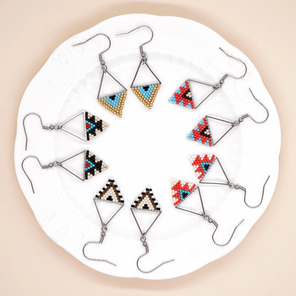 Wholesale Rhombus Hand Made Glass Earrings