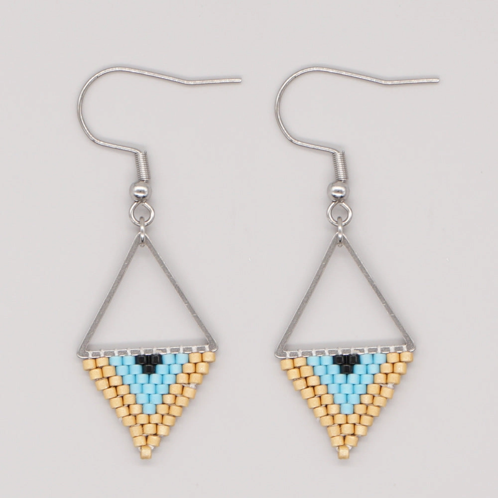 Wholesale Rhombus Hand Made Glass Earrings