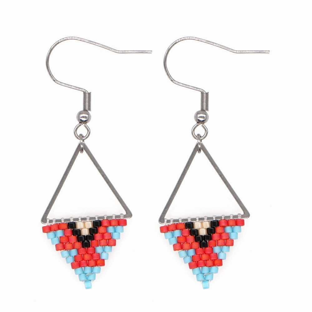 Wholesale Rhombus Hand Made Glass Earrings