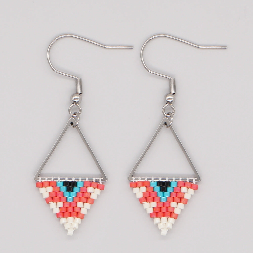 Wholesale Rhombus Hand Made Glass Earrings