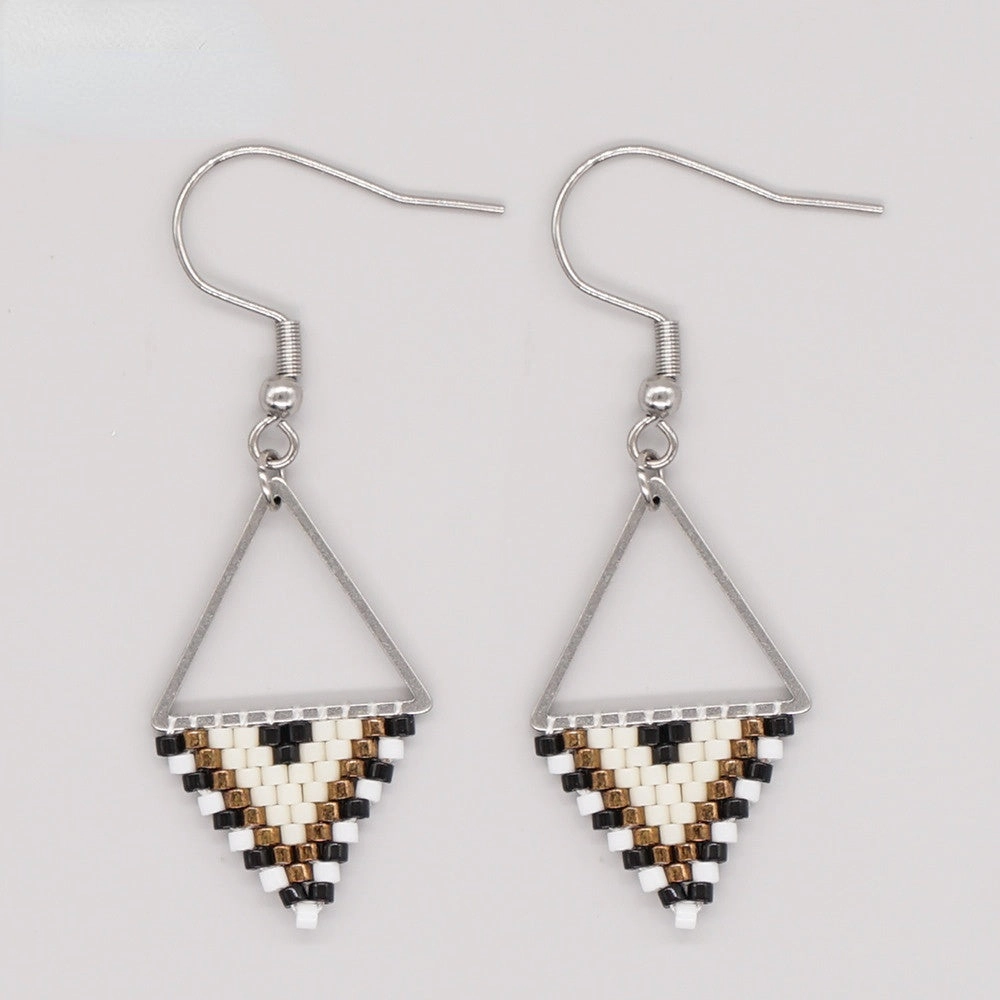 Wholesale Rhombus Hand Made Glass Earrings