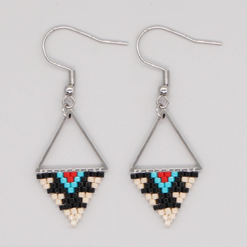 Wholesale Rhombus Hand Made Glass Earrings