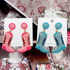 Wholesale Rice Ball Boots Metal Earrings
