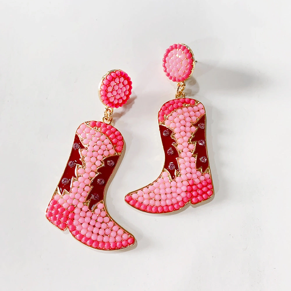 Wholesale Rice Ball Boots Metal Earrings