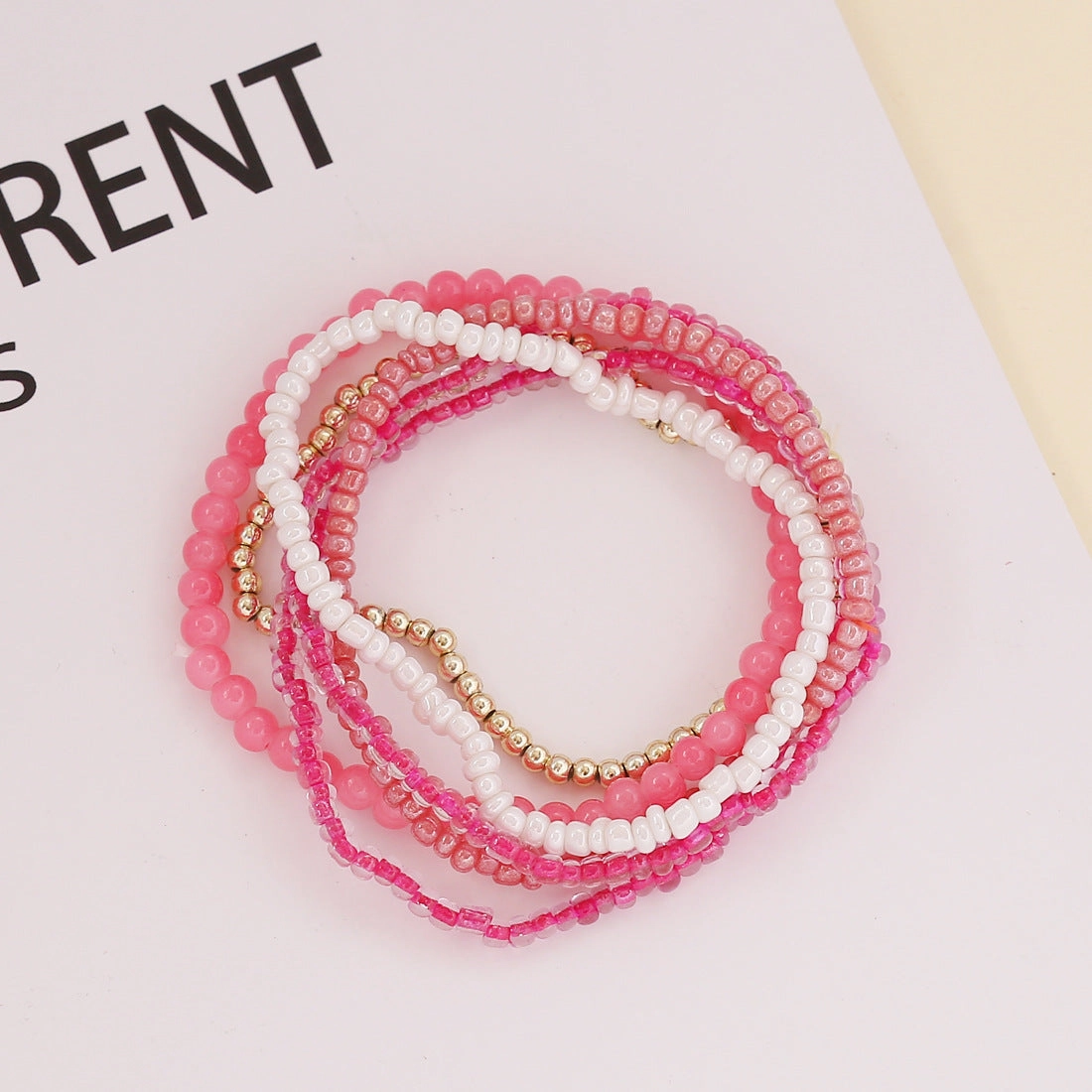 Wholesale Rice Bead Crystal Tassel Resin Bracelet