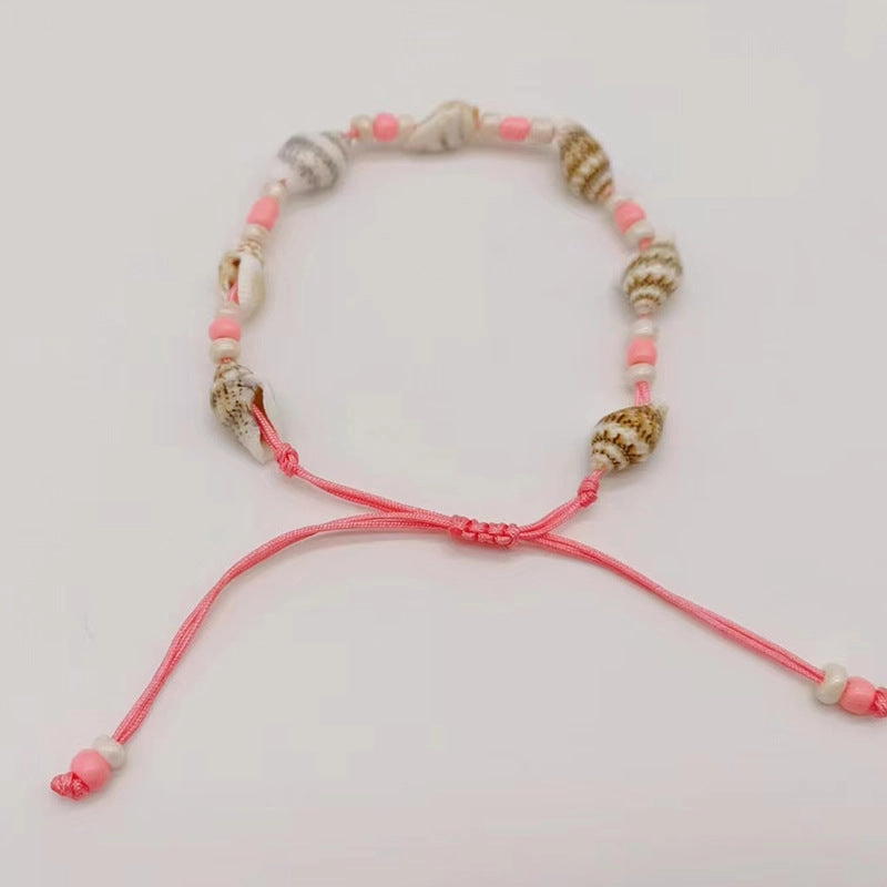 Wholesale Rice Bead Natural Shell Conch Handmade Woven Bracelet