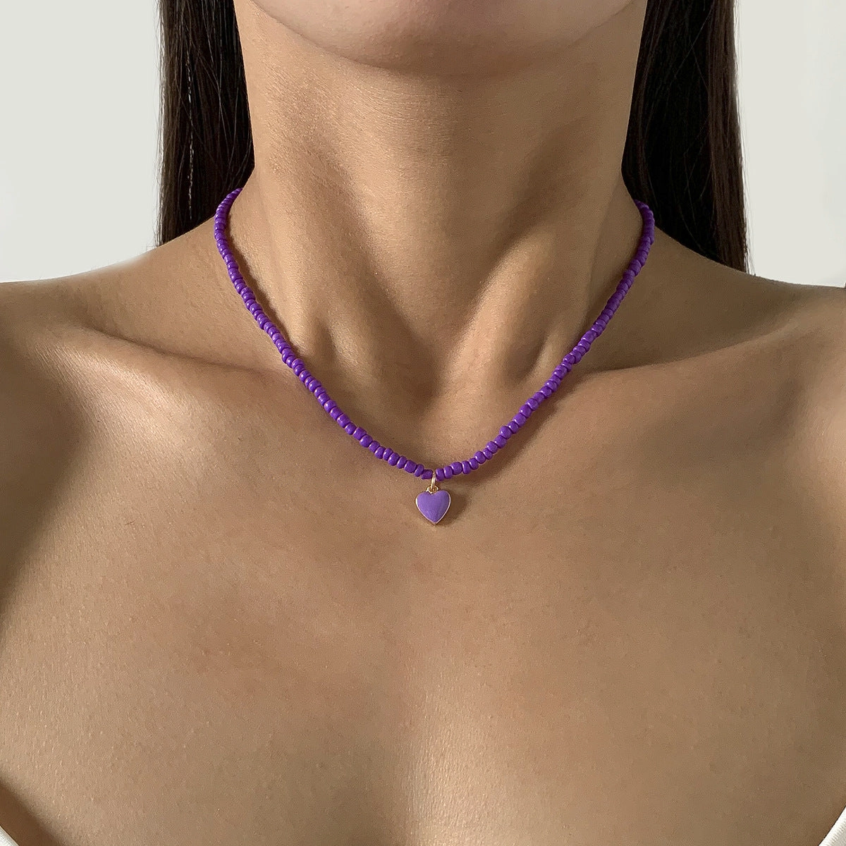 Wholesale rice beads handmade beaded creative necklace