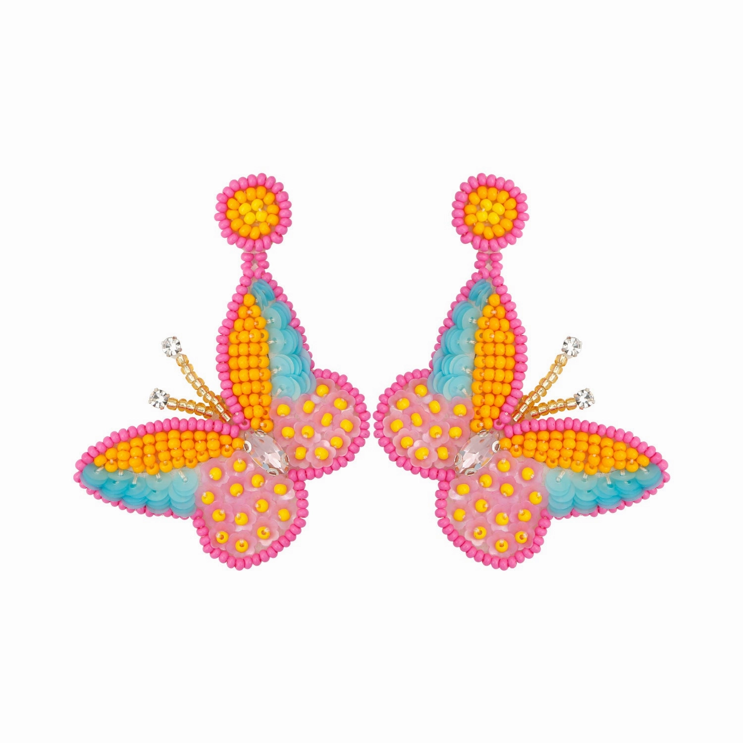 Wholesale Rice Beads Sequins Exaggerated Animal Butterfly Earrings