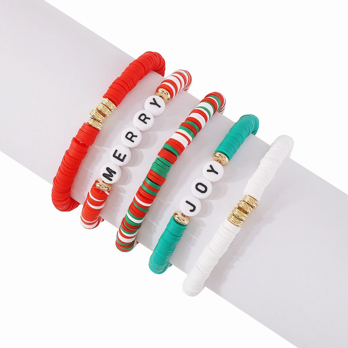 Wholesale Rice Beads Soft Pottery Colorful Alphabet Resin Elastic Bracelet