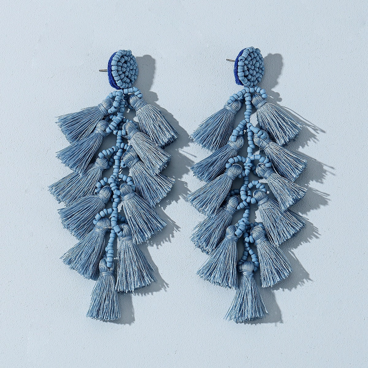 Wholesale Rice Beads Tassel Fabric Earrings