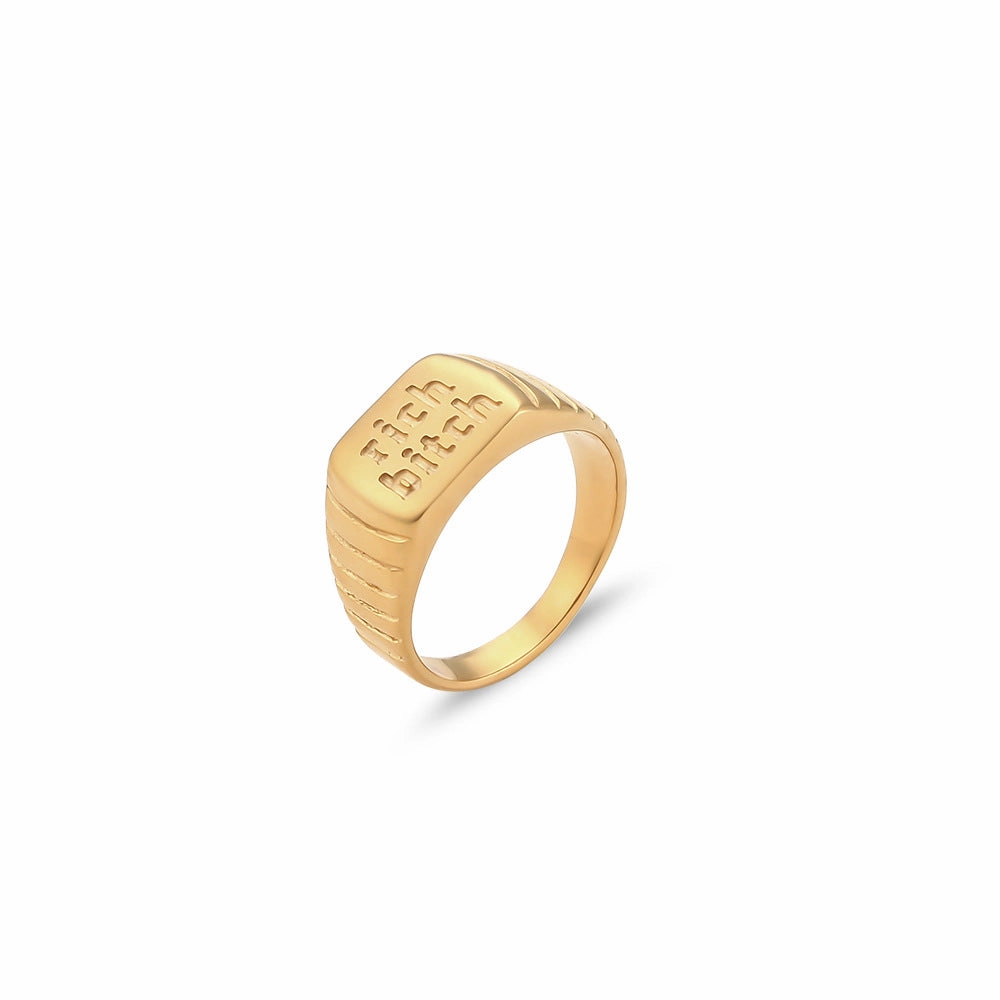 Wholesale RICHBITCH English Stainless Steel Ring