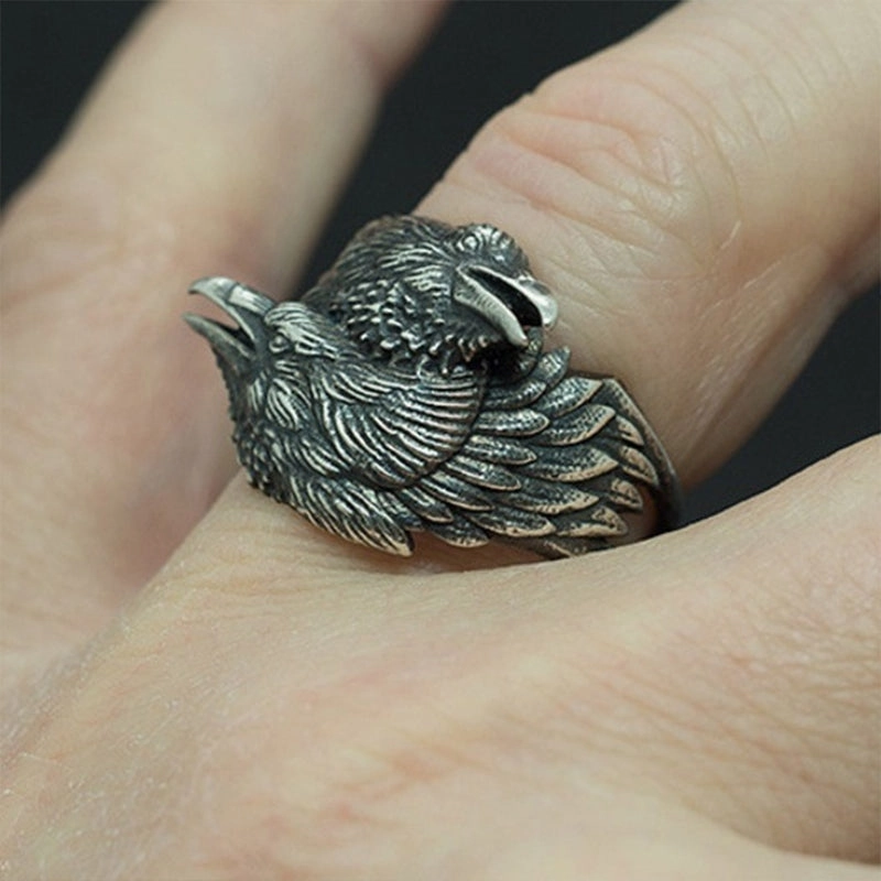 Wholesale Ring Alloy Raven Vintage Goth Mens OLY-RS-KS002