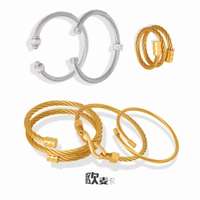 Wholesale Ring Light Luxury Colorless Titanium Steel Bracelet