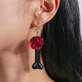 Wholesale Romantic Rose Bone Earrings