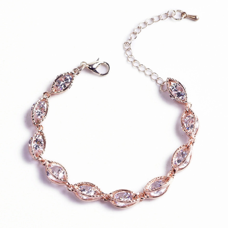 Wholesale Rose Crystal Alloy Bracelet
