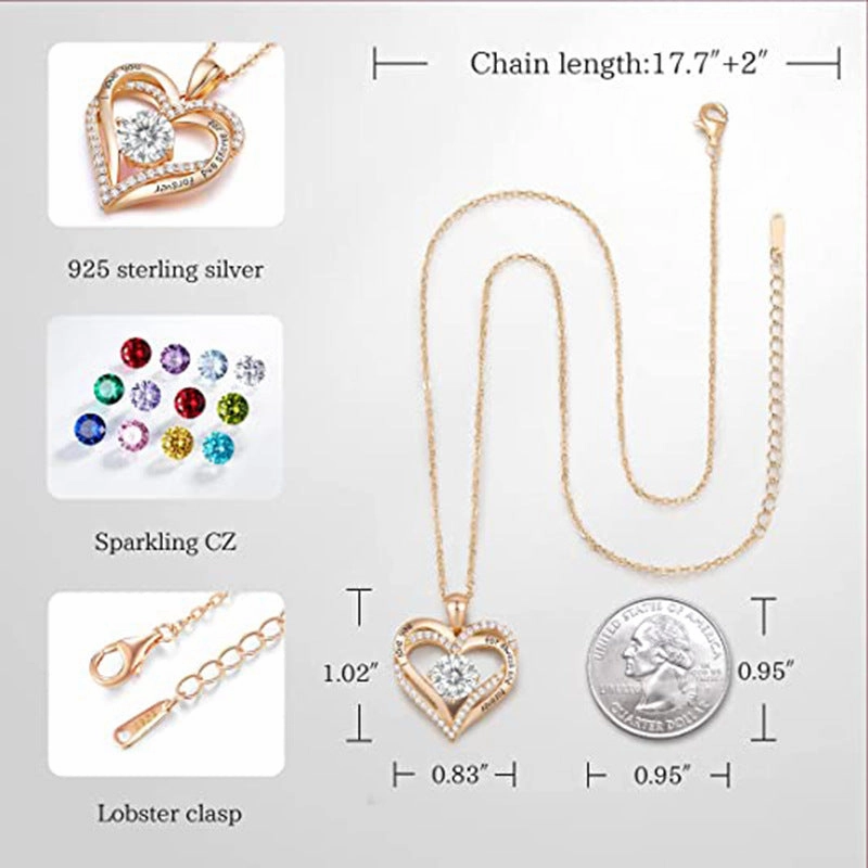 Wholesale Rose Gold Twelve Birthstone Necklace