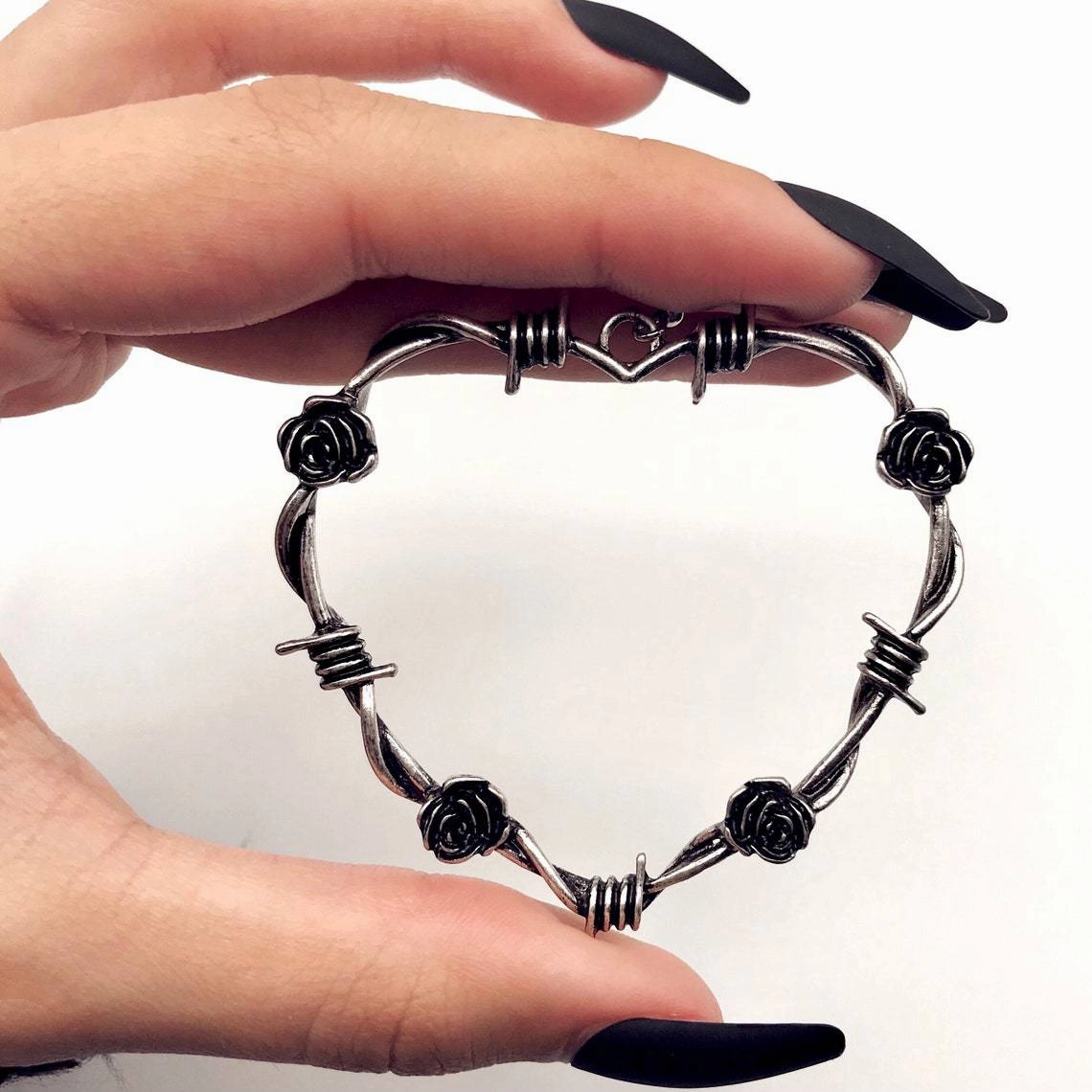 Wholesale Rose of Thorns Heart Alloy Earrings
