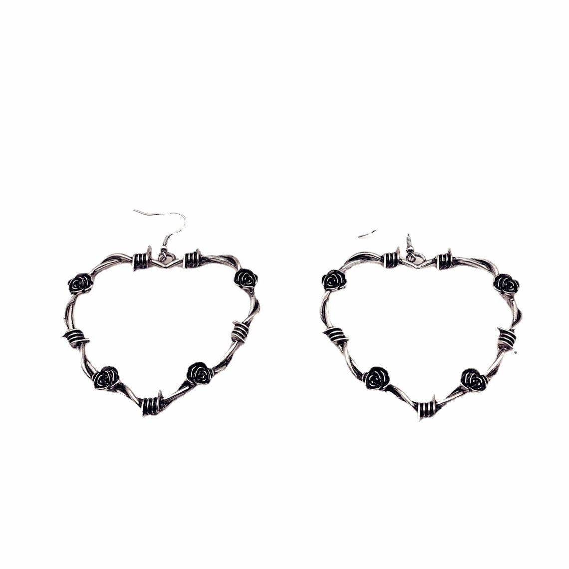 Wholesale Rose of Thorns Heart Alloy Earrings