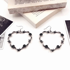 Wholesale Rose of Thorns Heart Alloy Earrings