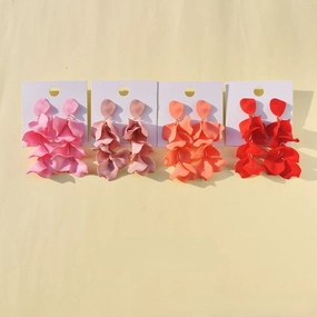 Wholesale rose petal long tassel candy color earrings