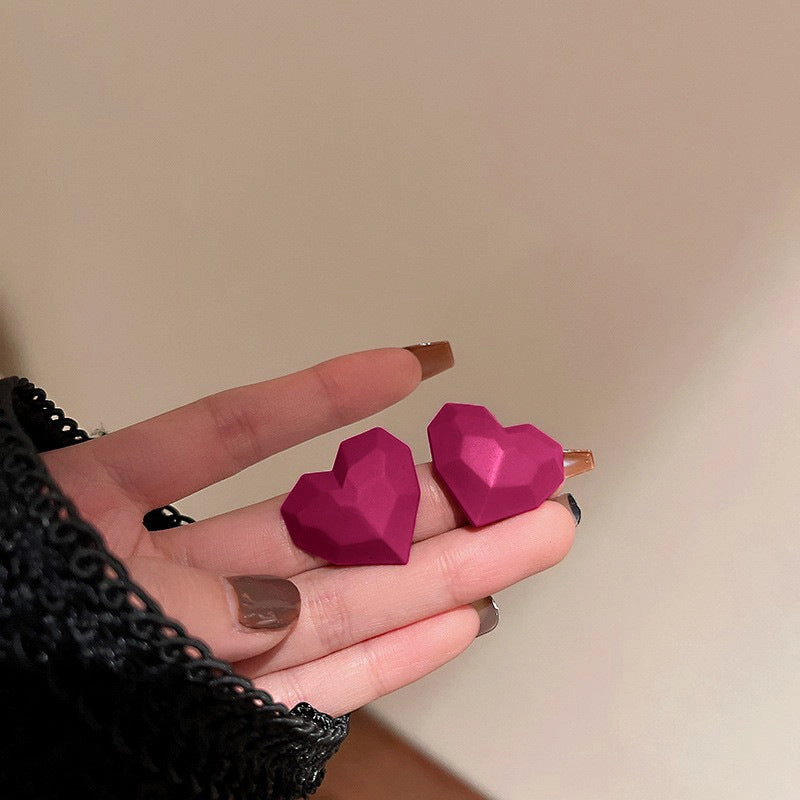 Wholesale Rose Red Flower Love Summer Geometry Sweet Alloy Earrings