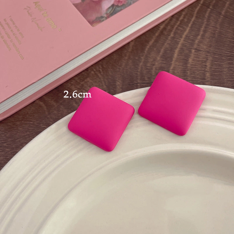Wholesale Rose Red Flower Love Summer Geometry Sweet Alloy Earrings