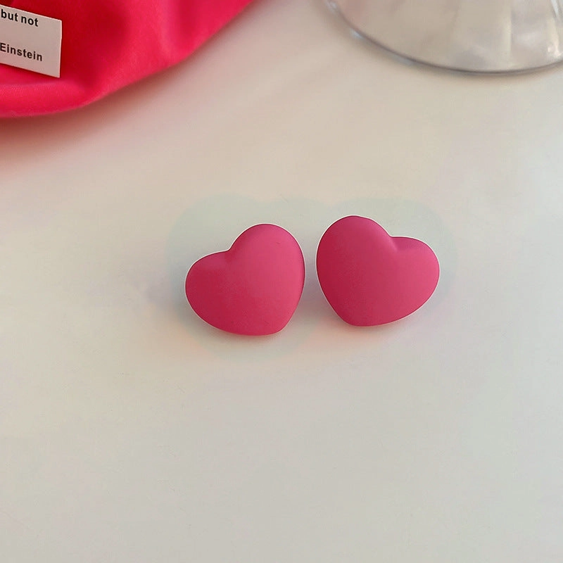 Wholesale Rose Red Flower Love Summer Geometry Sweet Alloy Earrings