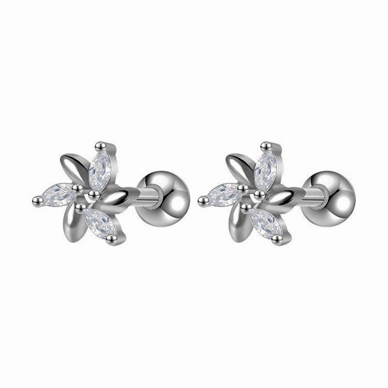 Wholesale Rose Stud Set Earrings Stainless Steel