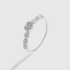 Wholesale Rose Surrounded Heart Sterling Silver Ring