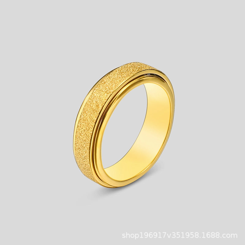 Wholesale Rotatable Titanium Steel Frosted Stainless Steel Rings Multi-color Couple Rings