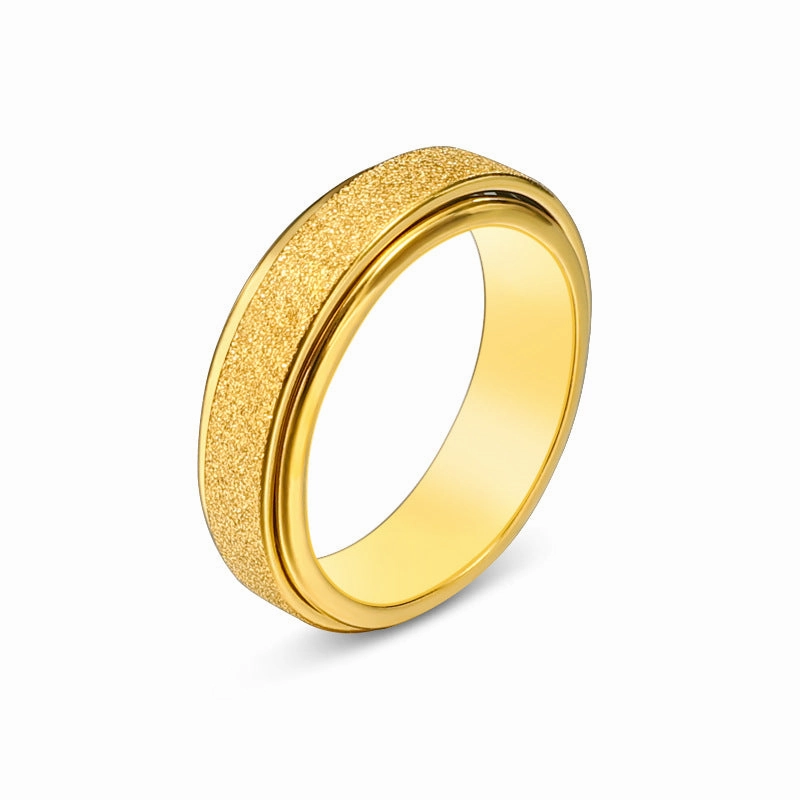 Wholesale Rotatable Titanium Steel Frosted Stainless Steel Rings Multi-color Couple Rings