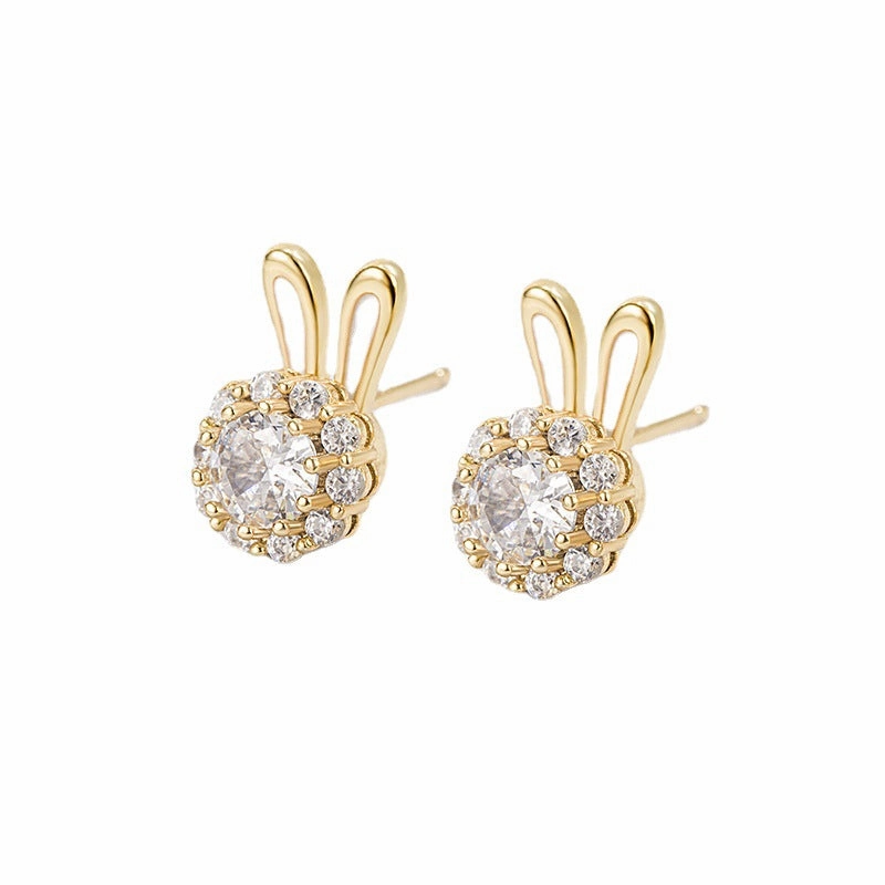Wholesale Rotating Bunny Copper Earrings