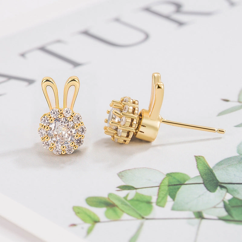 Wholesale Rotating Bunny Copper Earrings