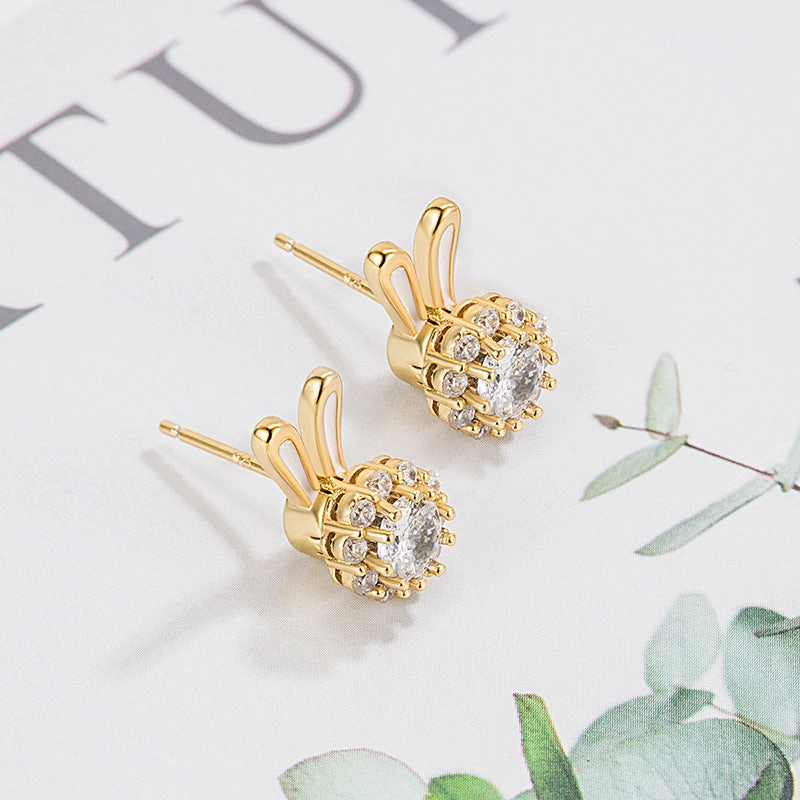 Wholesale Rotating Bunny Copper Earrings