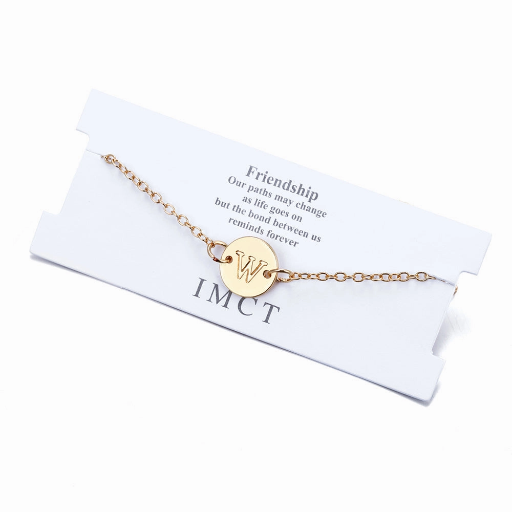 Wholesale Round 26 Alphabet Alloy Bracelet
