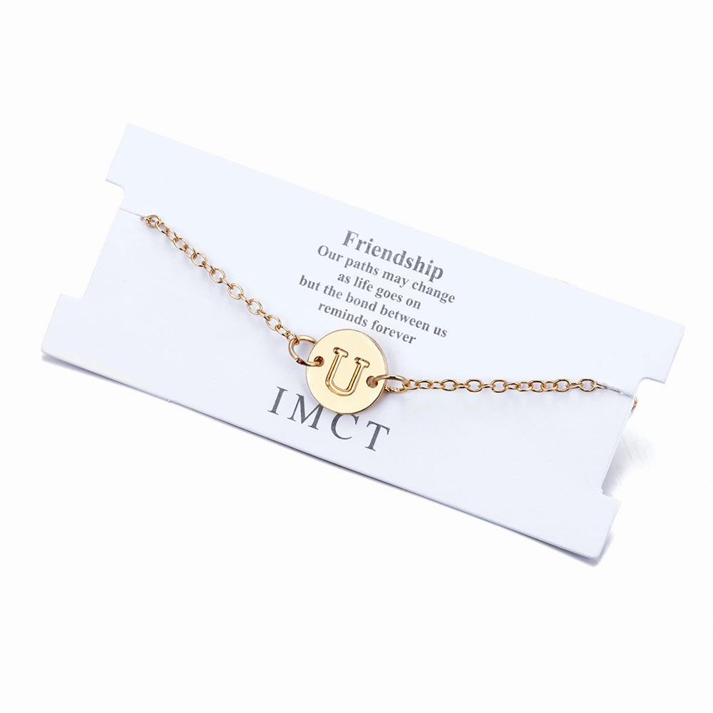 Wholesale Round 26 Alphabet Alloy Bracelet